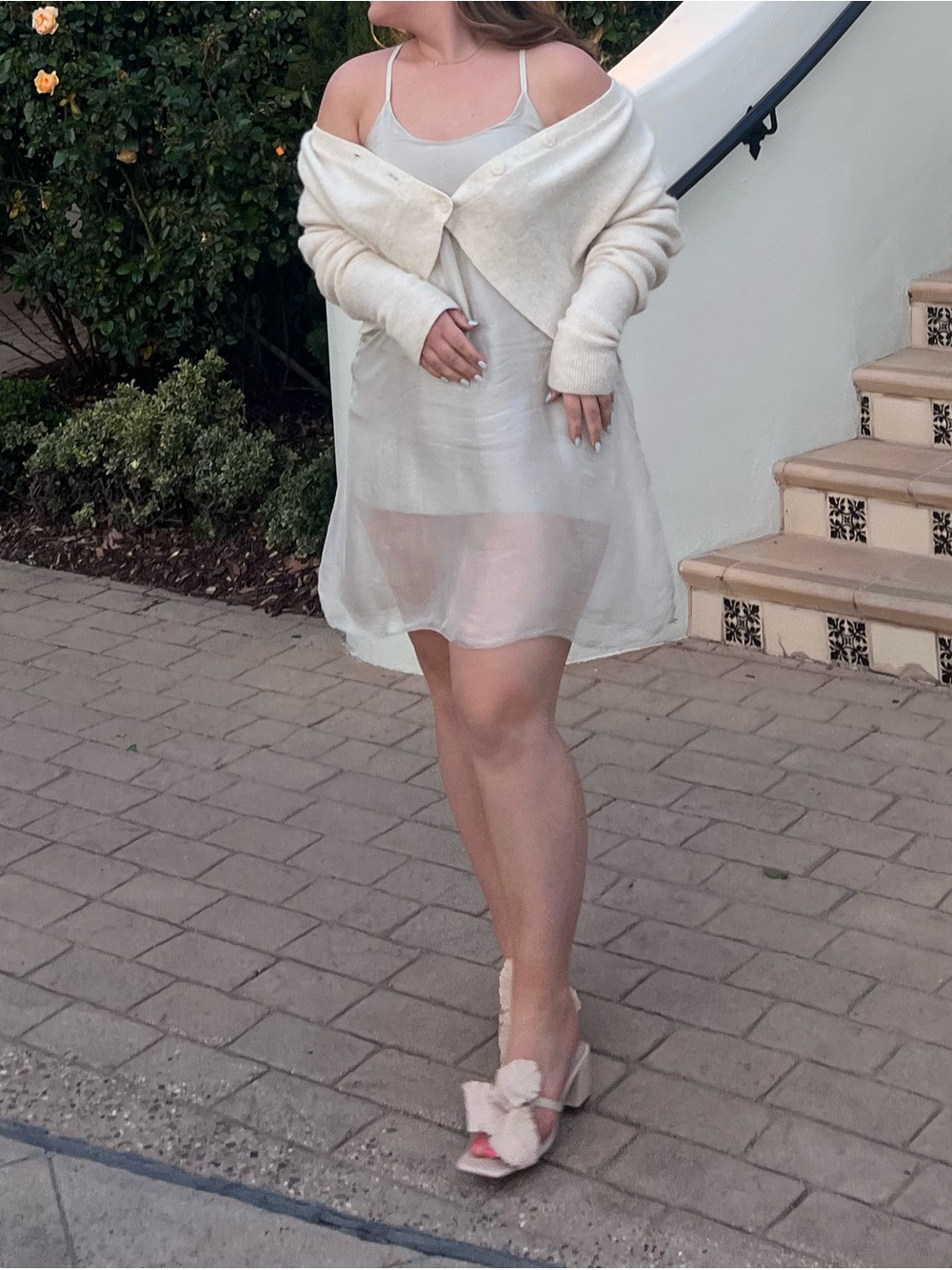 Silk-like mini dress